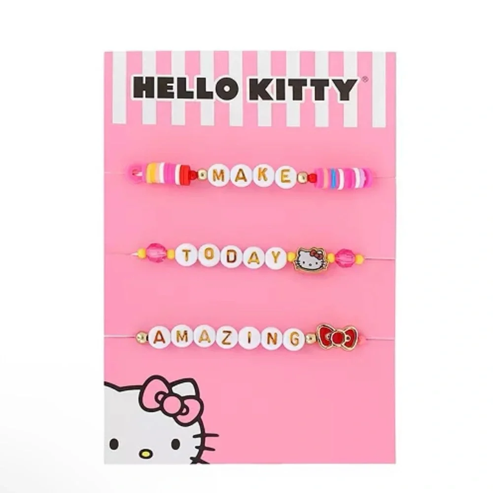 Hello Kitty Beaded Bracelet, Make Today Amazing 3-Piece Set, Official License